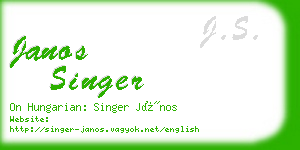 janos singer business card